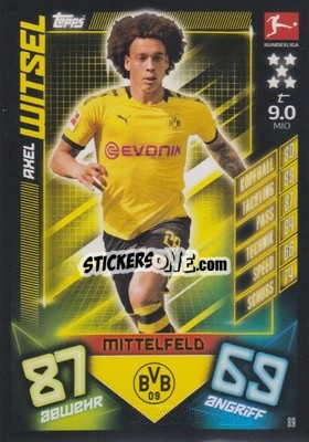 Sticker Axel Witsel - German Fussball Bundesliga 2019-2020. Match Attax n. 89 - Topps