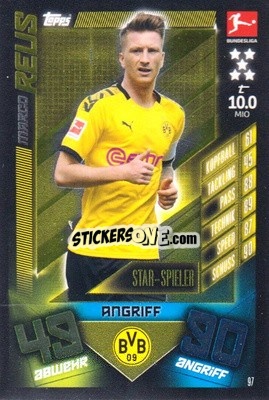 Sticker Marco Reus - German Fussball Bundesliga 2019-2020. Match Attax n. 97 - Topps