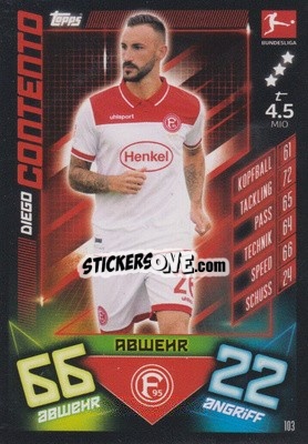 Sticker Diego Contento - German Fussball Bundesliga 2019-2020. Match Attax n. 103 - Topps