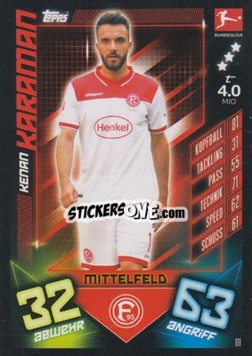 Sticker Kenan Karaman - German Fussball Bundesliga 2019-2020. Match Attax - Topps