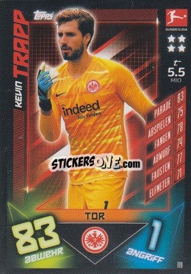 Sticker Kevin Trapp - German Fussball Bundesliga 2019-2020. Match Attax n. 119 - Topps