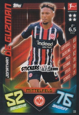 Sticker Jonathan De Guzman - German Fussball Bundesliga 2019-2020. Match Attax n. 130 - Topps