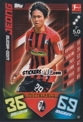 Sticker Woo-Yeong Jeong - German Fussball Bundesliga 2019-2020. Match Attax n. 147 - Topps