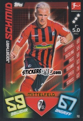 Sticker Jonathan Schmid - German Fussball Bundesliga 2019-2020. Match Attax n. 148 - Topps