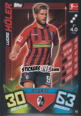 Sticker Lucas Höler - German Fussball Bundesliga 2019-2020. Match Attax n. 149 - Topps