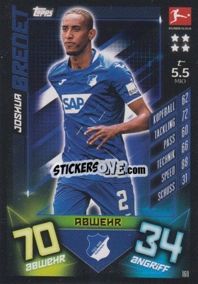 Sticker Joshua Brenet - German Fussball Bundesliga 2019-2020. Match Attax n. 160 - Topps