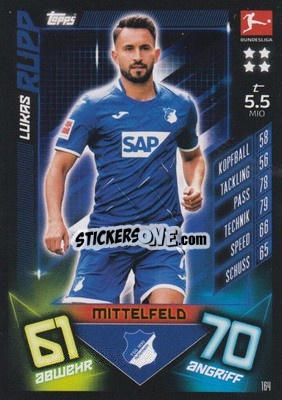 Sticker Lukas Rupp - German Fussball Bundesliga 2019-2020. Match Attax n. 164 - Topps