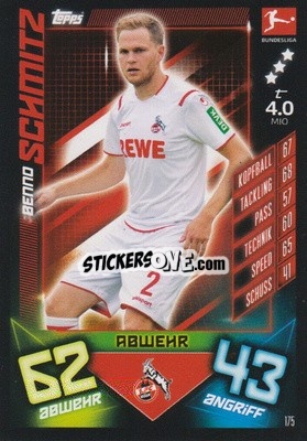 Figurina Benno Schmitz - German Fussball Bundesliga 2019-2020. Match Attax - Topps