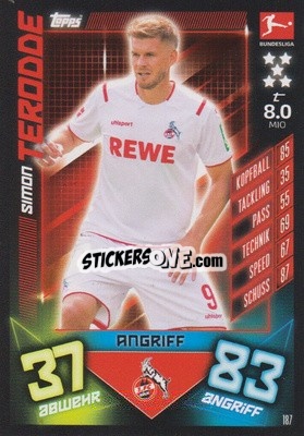 Sticker Simon Terodde - German Fussball Bundesliga 2019-2020. Match Attax n. 187 - Topps