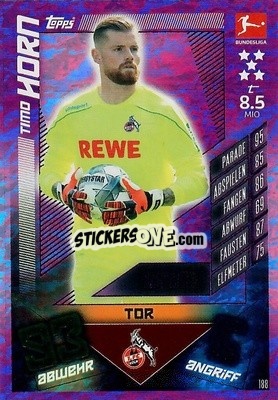 Sticker Timo Horn - German Fussball Bundesliga 2019-2020. Match Attax n. 188 - Topps