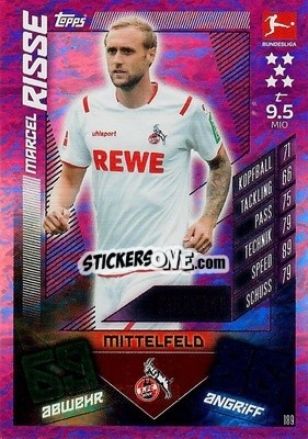 Sticker Marcel Risse - German Fussball Bundesliga 2019-2020. Match Attax n. 189 - Topps