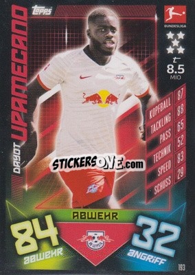 Sticker Dayot Upamecano - German Fussball Bundesliga 2019-2020. Match Attax n. 193 - Topps