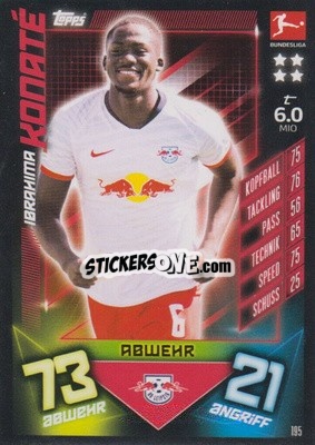 Sticker Ibrahima Konaté - German Fussball Bundesliga 2019-2020. Match Attax n. 195 - Topps