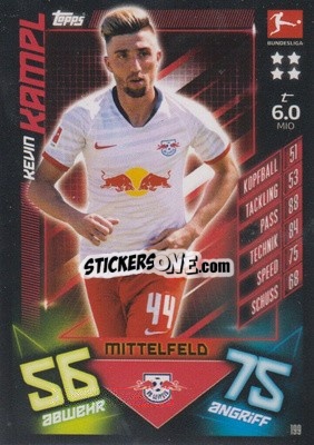 Sticker Kevin Kampl - German Fussball Bundesliga 2019-2020. Match Attax n. 199 - Topps