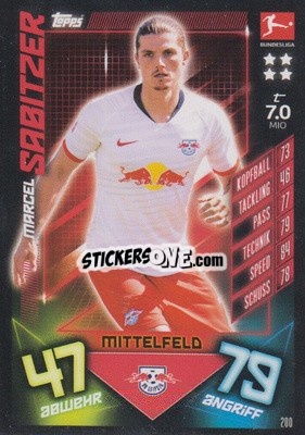 Sticker Marcel Sabitzer - German Fussball Bundesliga 2019-2020. Match Attax - Topps