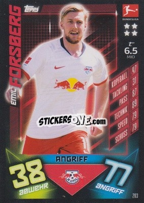 Figurina Emil Forsberg - German Fussball Bundesliga 2019-2020. Match Attax - Topps