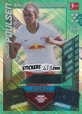 Sticker Yussuf Poulsen - German Fussball Bundesliga 2019-2020. Match Attax n. 207 - Topps