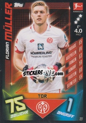 Sticker Florian Müller - German Fussball Bundesliga 2019-2020. Match Attax - Topps