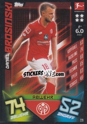 Sticker Daniel Brosinski - German Fussball Bundesliga 2019-2020. Match Attax n. 229 - Topps