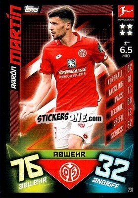 Figurina Aaron Martin - German Fussball Bundesliga 2019-2020. Match Attax - Topps