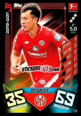 Sticker Dong-Won Ji - German Fussball Bundesliga 2019-2020. Match Attax n. 238 - Topps