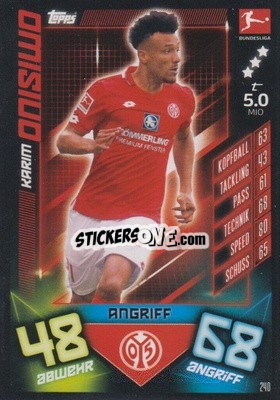 Sticker Karim Onisiwo - German Fussball Bundesliga 2019-2020. Match Attax n. 240 - Topps