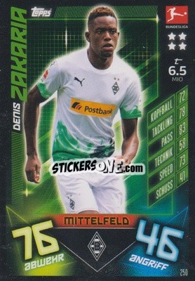 Sticker Denis Zakaria - German Fussball Bundesliga 2019-2020. Match Attax n. 250 - Topps