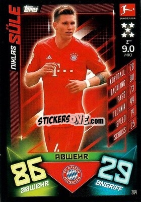 Cromo Niklas Süle - German Fussball Bundesliga 2019-2020. Match Attax - Topps