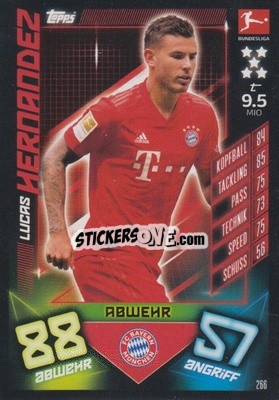 Sticker Lucas Hernandez - German Fussball Bundesliga 2019-2020. Match Attax n. 266 - Topps