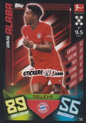 Sticker David Alaba - German Fussball Bundesliga 2019-2020. Match Attax n. 268 - Topps