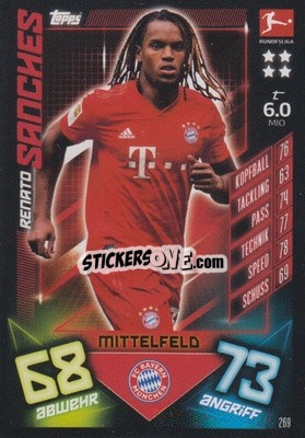 Sticker Renato Sanches - German Fussball Bundesliga 2019-2020. Match Attax - Topps