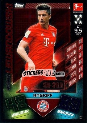 Sticker Robert Lewandowski - German Fussball Bundesliga 2019-2020. Match Attax n. 277 - Topps