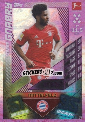 Sticker Serge Gnabry - German Fussball Bundesliga 2019-2020. Match Attax n. 279 - Topps