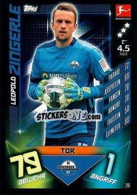 Sticker Leopold Zingerle - German Fussball Bundesliga 2019-2020. Match Attax - Topps