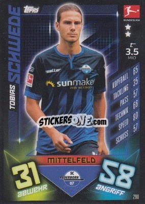 Sticker Tobias Schwede - German Fussball Bundesliga 2019-2020. Match Attax - Topps