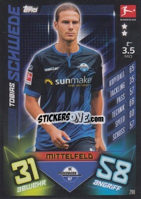 Cromo Tobias Schwede - German Fussball Bundesliga 2019-2020. Match Attax - Topps