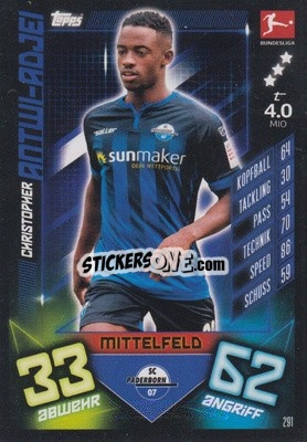 Sticker Christopher Antwi-Adjei - German Fussball Bundesliga 2019-2020. Match Attax n. 291 - Topps