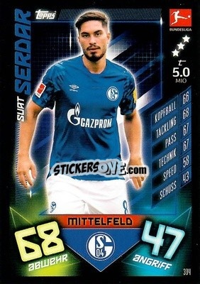 Sticker Suat Serdar - German Fussball Bundesliga 2019-2020. Match Attax n. 304 - Topps