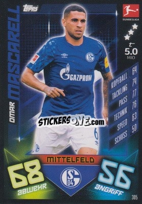 Sticker Omar Mascarell - German Fussball Bundesliga 2019-2020. Match Attax n. 305 - Topps