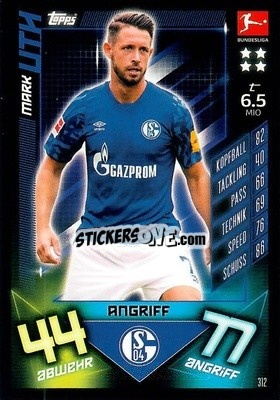 Sticker Mark Uth - German Fussball Bundesliga 2019-2020. Match Attax n. 312 - Topps