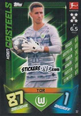 Figurina Koen Casteels - German Fussball Bundesliga 2019-2020. Match Attax - Topps