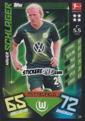 Sticker Xaver Schlager - German Fussball Bundesliga 2019-2020. Match Attax n. 329 - Topps