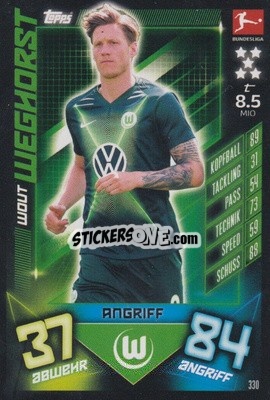 Sticker Wout Weghorst - German Fussball Bundesliga 2019-2020. Match Attax n. 330 - Topps