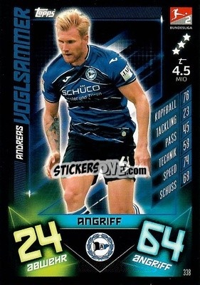 Sticker Andreas Voglsammer - German Fussball Bundesliga 2019-2020. Match Attax n. 338 - Topps