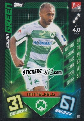 Sticker Julian Green - German Fussball Bundesliga 2019-2020. Match Attax n. 350 - Topps