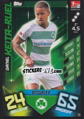Sticker Daniel Keita-Ruel - German Fussball Bundesliga 2019-2020. Match Attax n. 351 - Topps