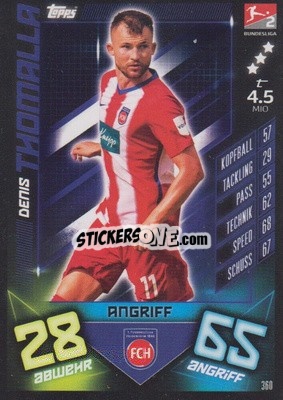 Sticker Denis Thomalla - German Fussball Bundesliga 2019-2020. Match Attax - Topps