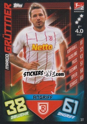 Sticker Marco Grüttner - German Fussball Bundesliga 2019-2020. Match Attax - Topps