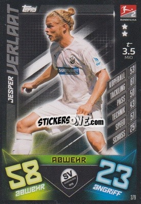 Sticker Jesper Verlaat - German Fussball Bundesliga 2019-2020. Match Attax n. 379 - Topps