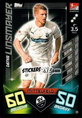 Sticker Denis Linsmayer - German Fussball Bundesliga 2019-2020. Match Attax n. 381 - Topps